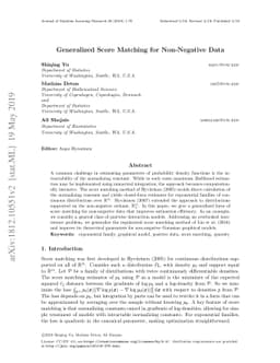 Generalized Score Matching for Non-Negative Data
