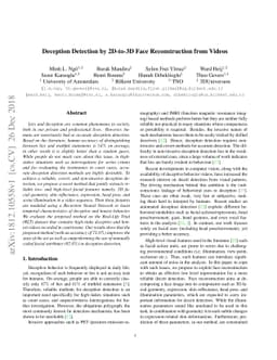 Deception Detection by 2D-to-3D Face Reconstruction from Videos