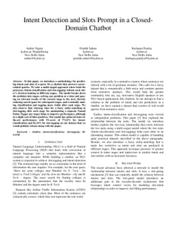 Intent Detection and Slots Prompt in a Closed-Domain Chatbot