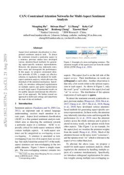 CAN: Constrained Attention Networks for Multi-Aspect Sentiment Analysis