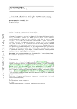 Automated Adaptation Strategies for Stream Learning
