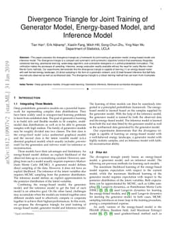 Divergence Triangle for Joint Training of Generator Model, Energy-based
  Model, and Inference Model
