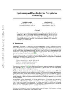 Spatiotemporal Data Fusion for Precipitation Nowcasting