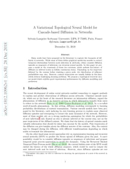 A Variational Topological Neural Model for Cascade-based Diffusion in
  Networks