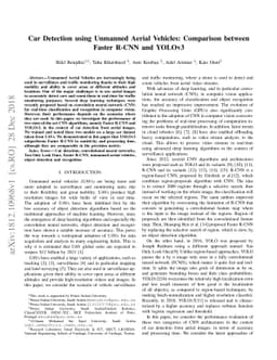 Car Detection using Unmanned Aerial Vehicles: Comparison between Faster
  R-CNN and YOLOv3
