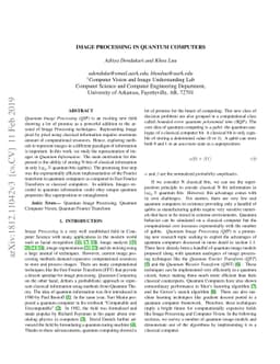 Image Processing in Quantum Computers