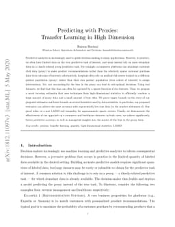 Predicting with Proxies: Transfer Learning in High Dimension