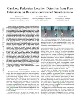 CamLoc: Pedestrian Location Detection from Pose Estimation on
  Resource-constrained Smart-cameras
