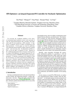 SPI-Optimizer: an integral-Separated PI Controller for Stochastic
  Optimization