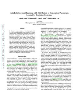 Meta Reinforcement Learning with Distribution of Exploration Parameters
  Learned by Evolution Strategies