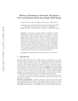 Skeleton Transformer Networks: 3D Human Pose and Skinned Mesh from
  Single RGB Image