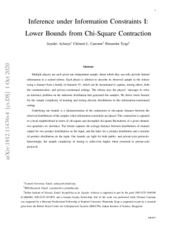 Inference under Information Constraints I: Lower Bounds from Chi-Square
  Contraction