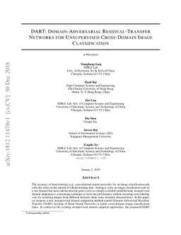 DART: Domain-Adversarial Residual-Transfer Networks for Unsupervised
  Cross-Domain Image Classification