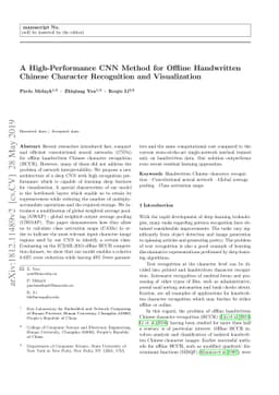 A High-Performance CNN Method for Offline Handwritten Chinese Character
  Recognition and Visualization