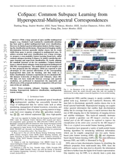 CoSpace: Common Subspace Learning from Hyperspectral-Multispectral
  Correspondences