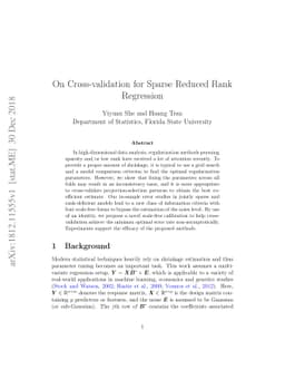On Cross-validation for Sparse Reduced Rank Regression