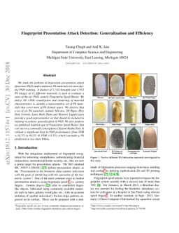 Fingerprint Presentation Attack Detection: Generalization and Efficiency