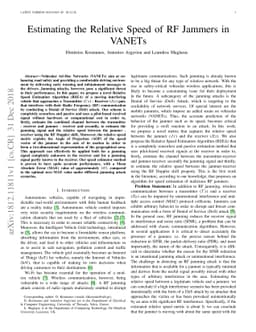 Estimating the Relative Speed of RF Jammers in VANETs