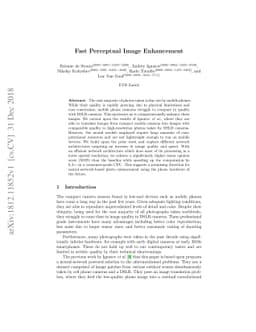 Fast Perceptual Image Enhancement