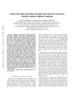 Large-Scale Object Detection of Images from Network Cameras in Variable
  Ambient Lighting Conditions