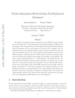 Private Information Retrieval from Non-Replicated Databases