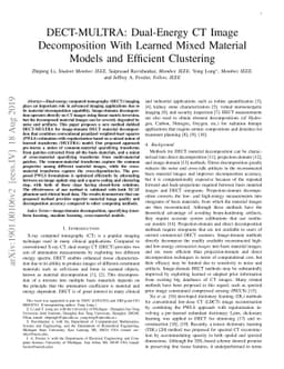 DECT-MULTRA: Dual-Energy CT Image Decomposition With Learned Mixed
  Material Models and Efficient Clustering
