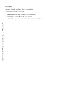 Adaptive Quantile Low-Rank Matrix Factorization