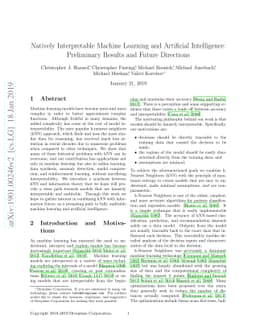 Natively Interpretable Machine Learning and Artificial Intelligence:
  Preliminary Results and Future Directions
