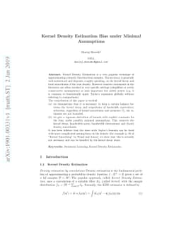 Kernel Density Estimation Bias under Minimal Assumptions