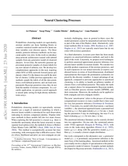 Neural Clustering Processes