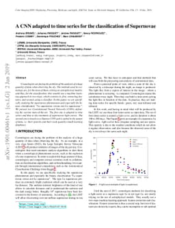 A CNN adapted to time series for the classification of Supernovae