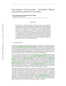 Volumetric Convolution: Automatic Representation Learning in Unit Ball