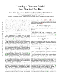 Learning a Generator Model from Terminal Bus Data