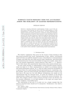 Subspace Match Probably Does Not Accurately Assess the Similarity of
  Learned Representations