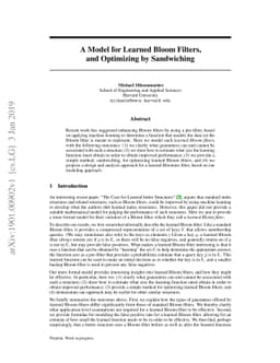 A Model for Learned Bloom Filters, and Optimizing by Sandwiching