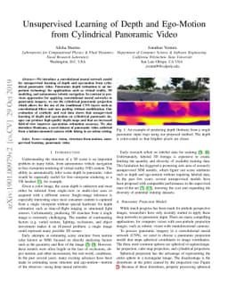 Unsupervised Learning of Depth and Ego-Motion from Cylindrical Panoramic
  Video