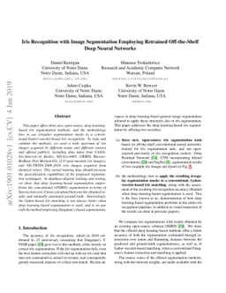 Iris Recognition with Image Segmentation Employing Retrained
  Off-the-Shelf Deep Neural Networks