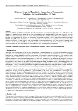 Reference Setup for Quantitative Comparison of Segmentation Techniques
  for Short Glass Fiber CT Data
