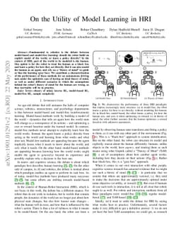 On the Utility of Model Learning in HRI