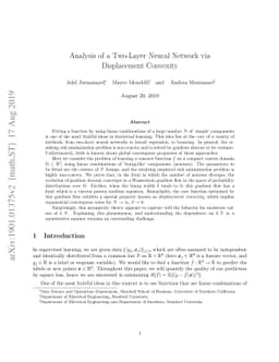 Analysis of a Two-Layer Neural Network via Displacement Convexity