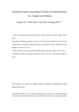 Population-Guided Large Margin Classifier for High-Dimension Low
  -Sample-Size Problems