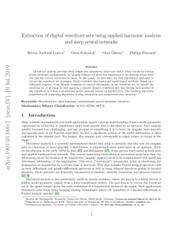 Extraction of digital wavefront sets using applied harmonic analysis and
  deep neural networks
