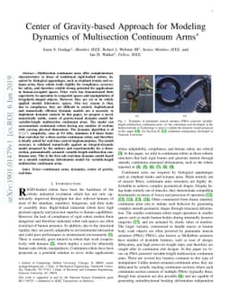 Center of Gravity-based Approach for Modeling Dynamics of Multisection
  Continuum Arms