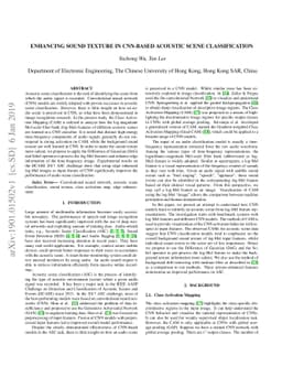 Enhancing Sound Texture in CNN-Based Acoustic Scene Classification