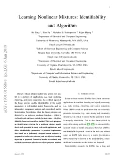 Learning Nonlinear Mixtures: Identifiability and Algorithm