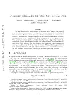 Composite optimization for robust blind deconvolution