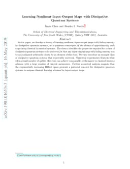Learning Nonlinear Input-Output Maps with Dissipative Quantum Systems