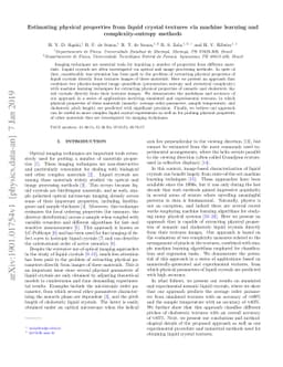 Estimating physical properties from liquid crystal textures via machine
  learning and complexity-entropy methods
