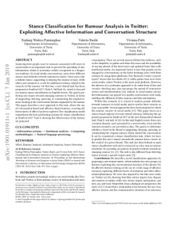 Stance Classification for Rumour Analysis in Twitter: Exploiting
  Affective Information and Conversation Structure