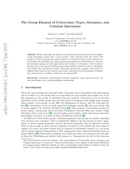 The Group Element of Cybercrime: Types, Dynamics, and Criminal
  Operations